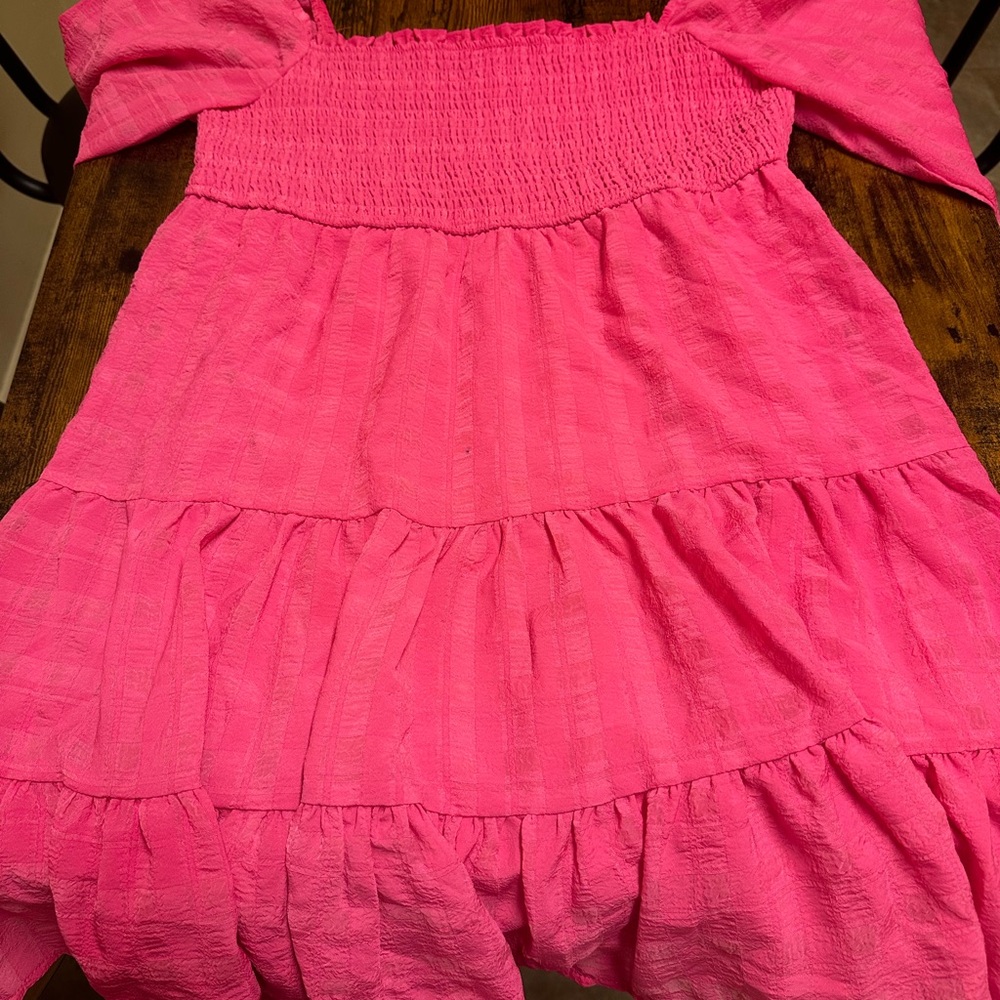 Vibrant Pink Casual Dress for Women